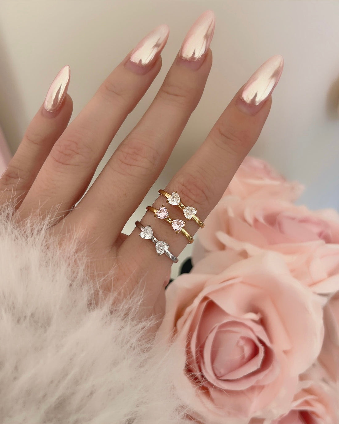 BAGUE DOUBLE MINI COEUR