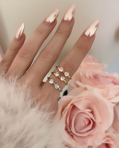 BAGUE DOUBLE MINI COEUR