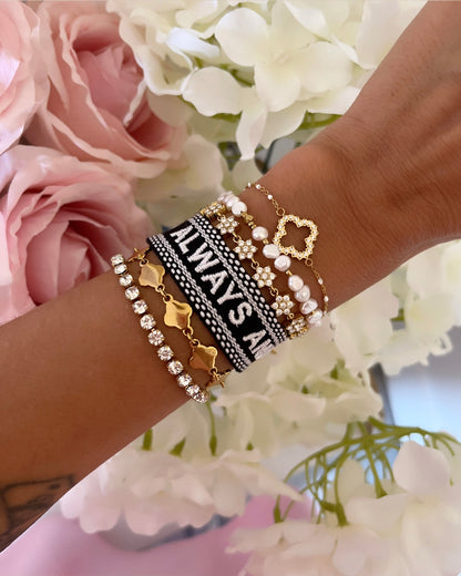 BRACELET BRODÉ ALWAYS AND FOREVER NOIR