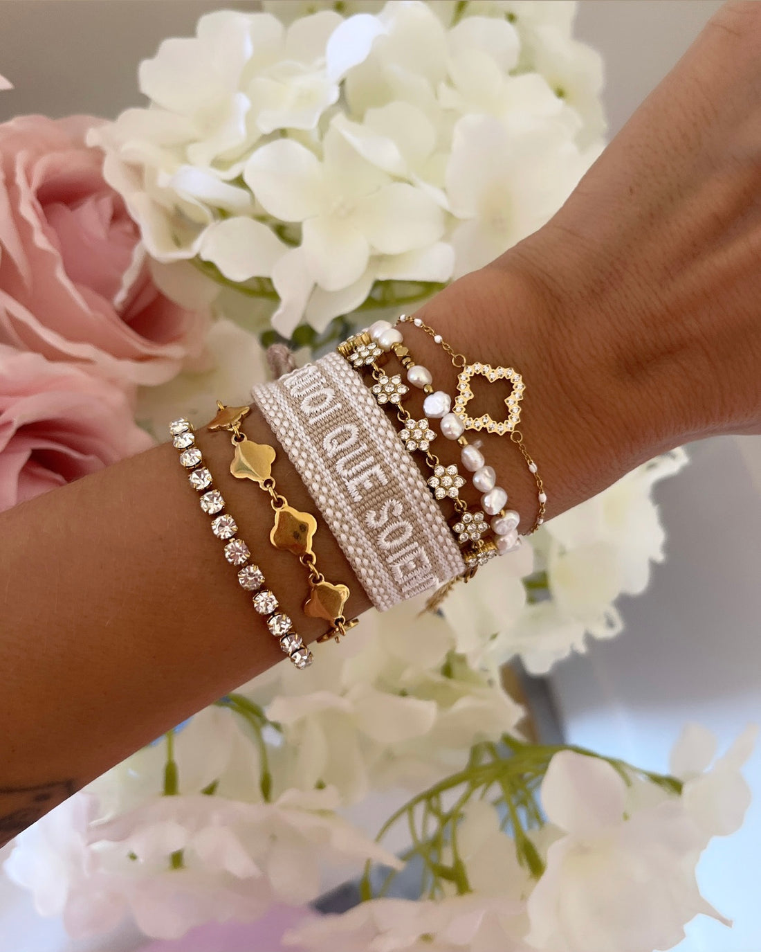 BRACELET DE QUOI QUE SOIENT FAITES NOS ÂMES BEIGE