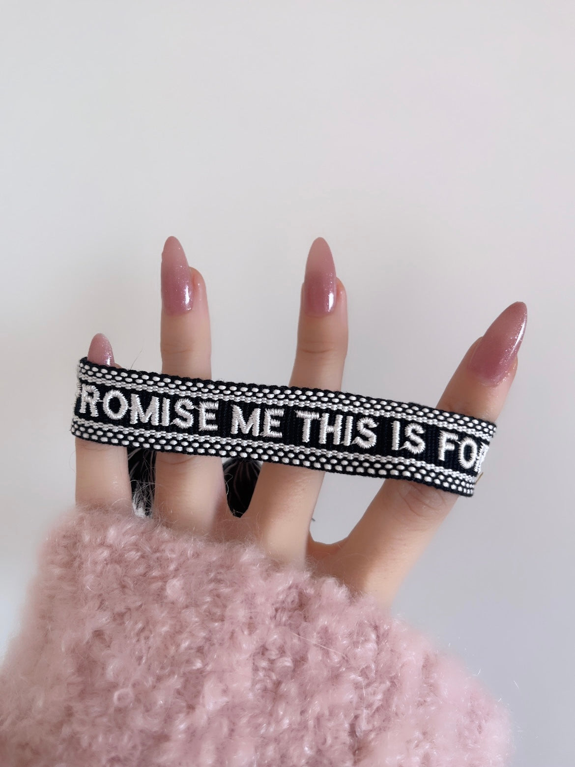 BRACELET BRODÉ PROMISE ME THIS IS FOREVER