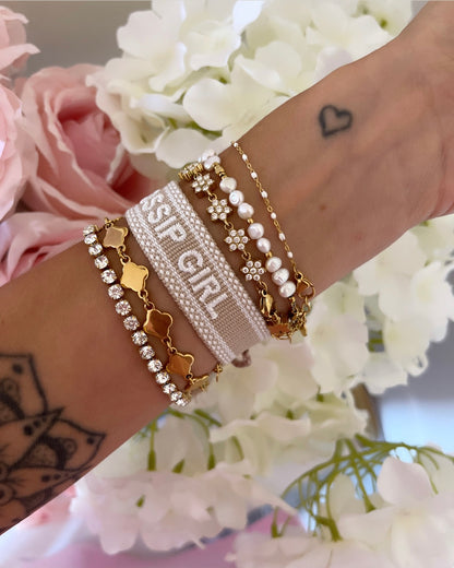 BRACELET BRODÉ GOSSIP GIRL CŒUR