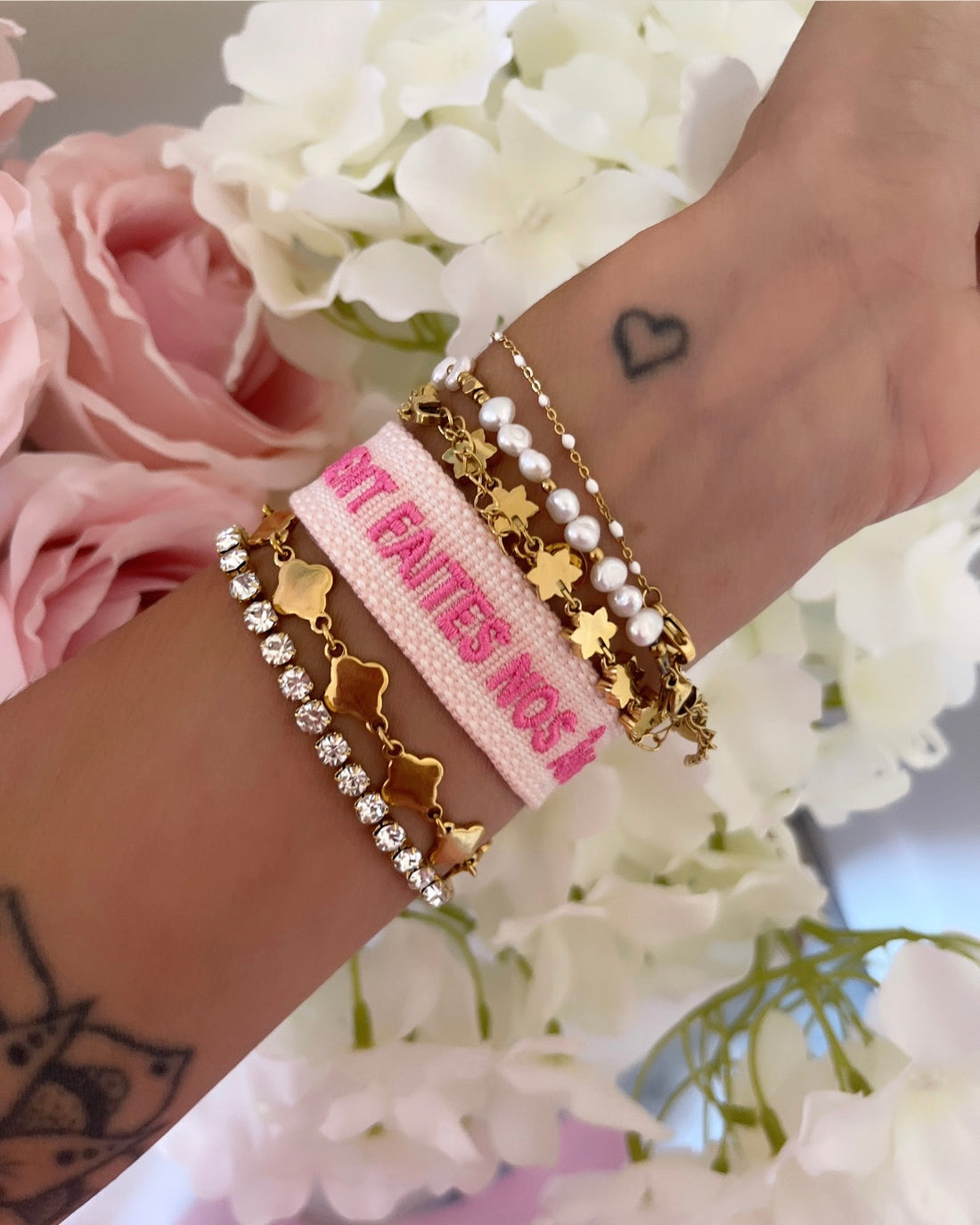 BRACELET DE QUOI QUE SOIENT FAITES NOS AMES ROSE
