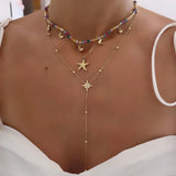 COLLIER PERLES PAPILLON MULTICOLORE