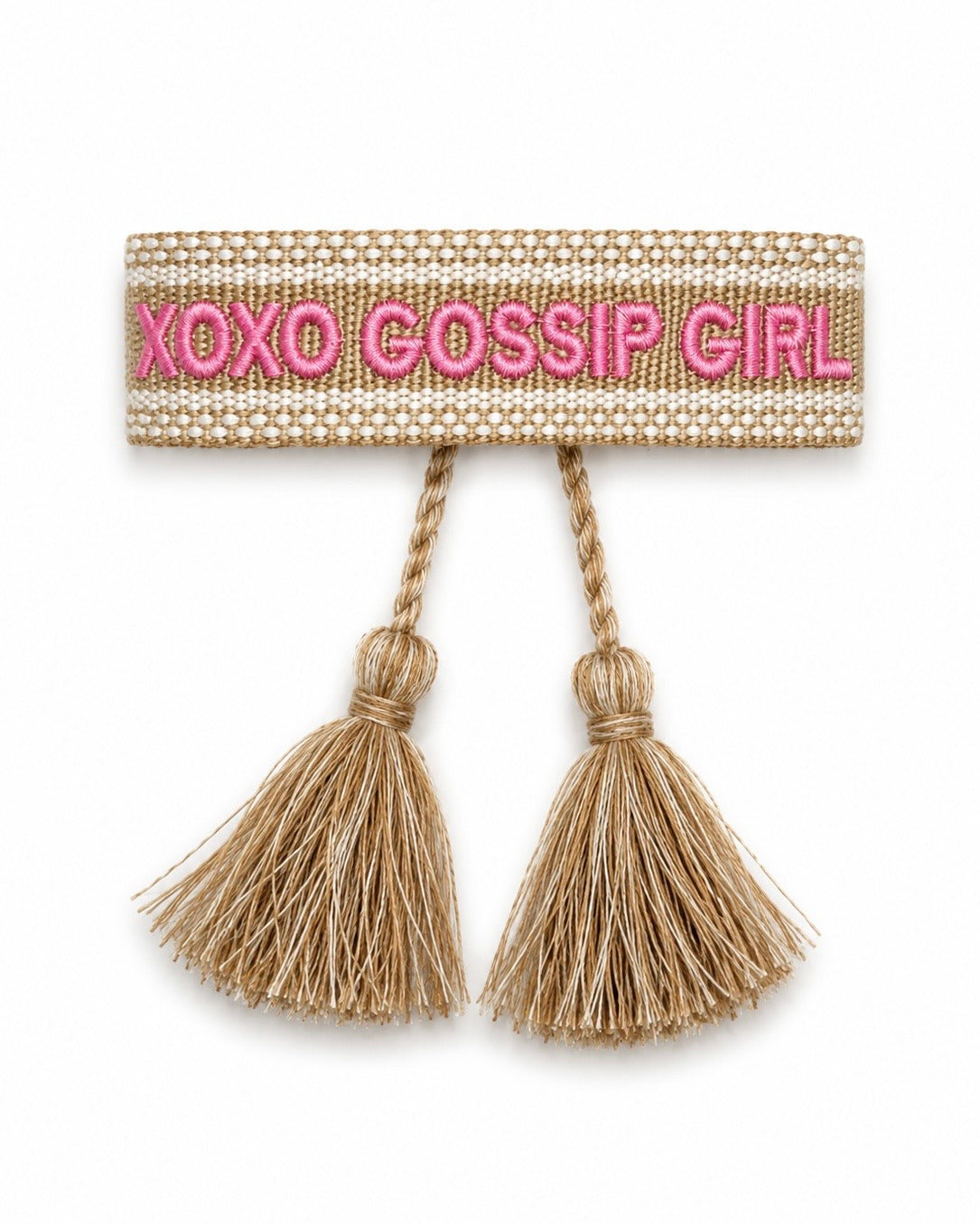 BRACELET BRODÉ GOSSIP GIRL BEIGE ROSE