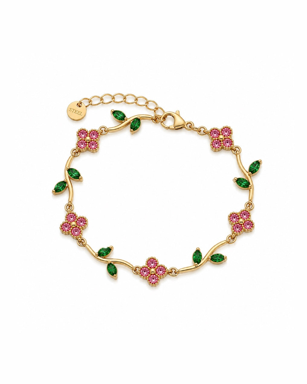 BRACELET JARDIN FLEURI FUSHIA