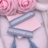 Bracelet brodé « Gossip girl » bleu