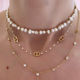 Collier triple « Nila » Blanc