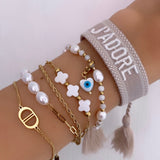 BRACELET BRODÉ J’ADORE BEIGE